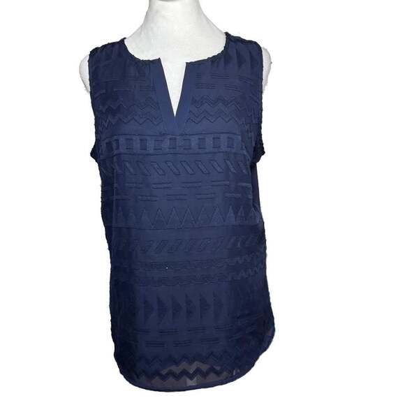 Market & Spruce Tops - Market & Spruce sleepless, navy texturized blouse